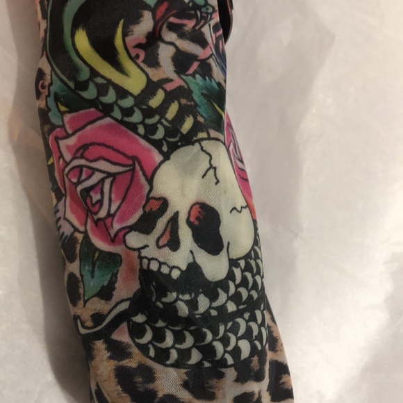 Ed Hardy animal leopard print compact auto open umbrella new - Picture 3 of 10